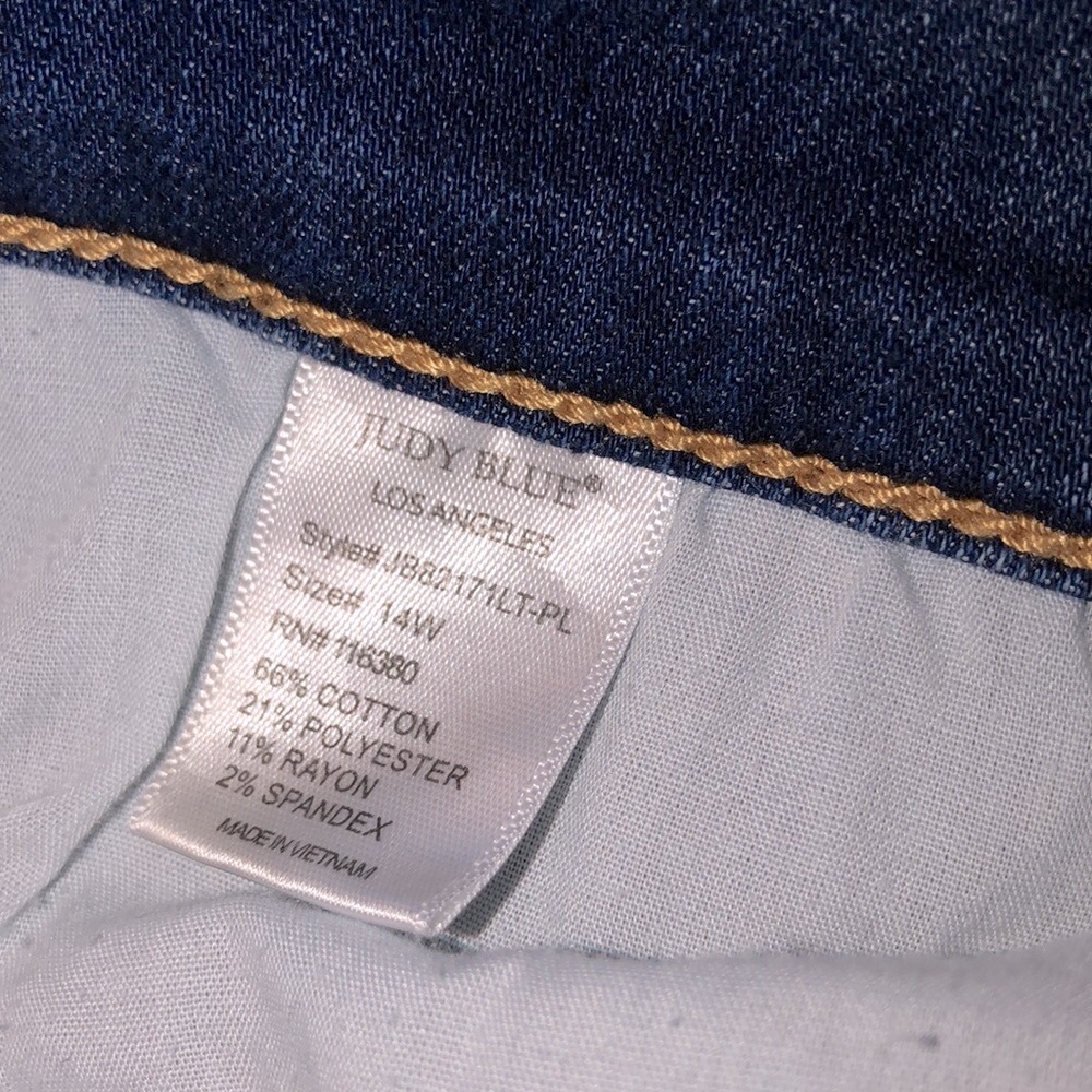 Judy Blue exposed button fly skinny jeans distressed size 14W - Picture 4 of 8